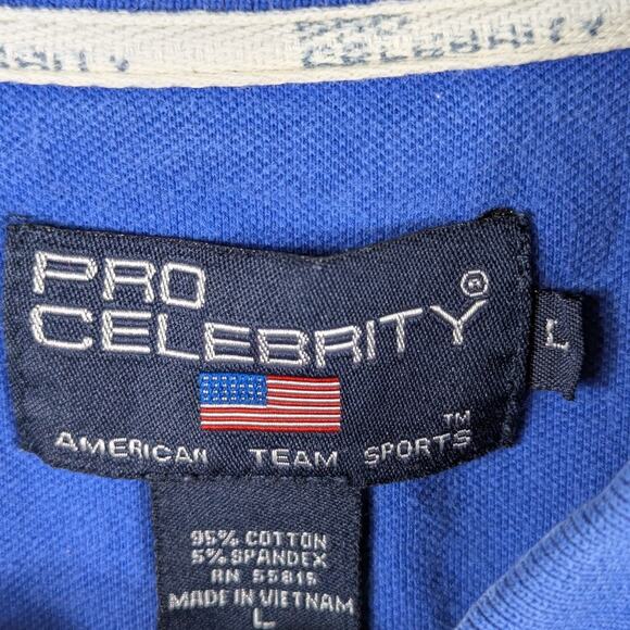 NASCAR Pro Celebrity Polo Shirt Large Blue Embroidered Logo Short Sleeve Mens - Picture 4 of 5